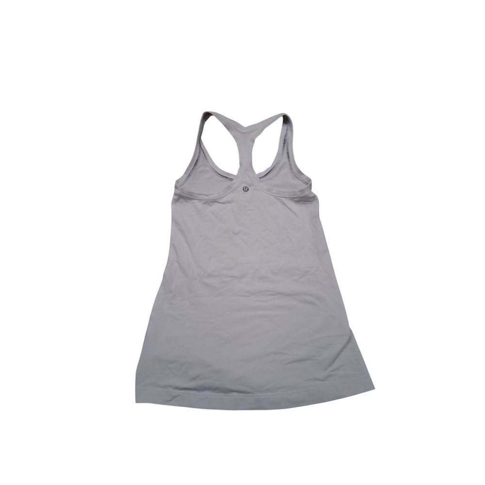 Lululemon White Racerback Workout Tank Top Women Size 4 Activewear Yoga Gym